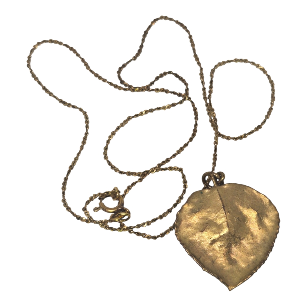 Gold Leaf Pendant Necklace - Women's Jewelry G.F. Necklace Pendant Vintage
